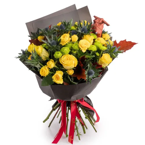 Foto Buchet trandafiri galbeni Autumn Love-Premium